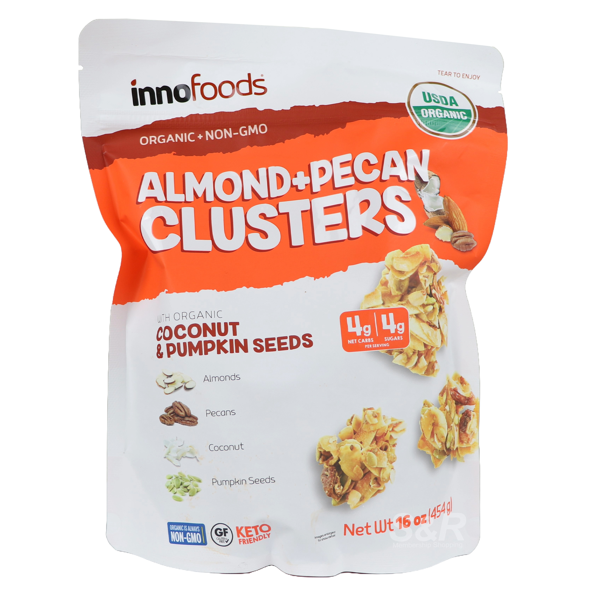 Inno Foods Almond and Pecan Clusters 454g